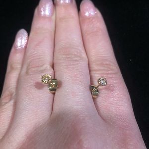 Beautiful and new gold look and stone post earrings